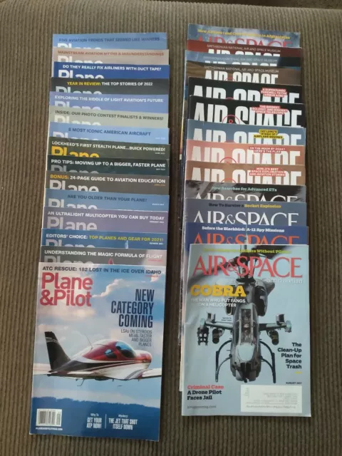 Plane & Pilot, Air & Space, Flight Journal, Flying Magazines  42 Back Issues
