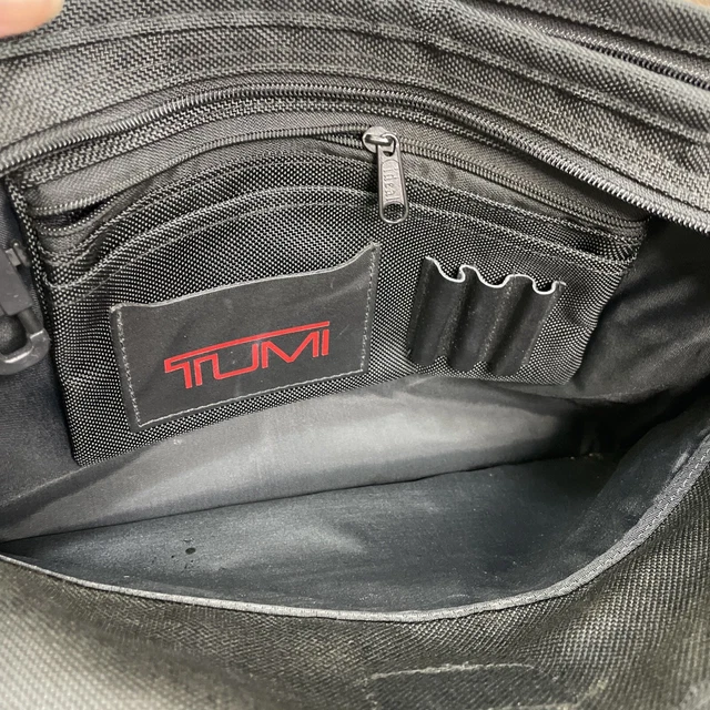 Tumi Alpha Ballistic Nylon Slim Laptop Bag Black Removable Sleeve 10