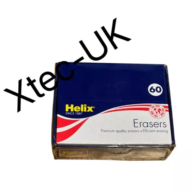 Helix Soft White Pencil Erasers Rubber 3 - 40 Pack School Art Drawing  Artists HB