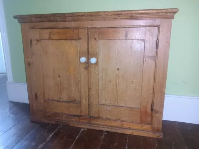 Victorian Antique Pine Cupboard Kitchen Hallway Cupboard