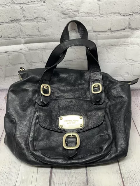 Michael Kors Hudson Downtown Hobo Leather Shoulder Bag Black Authentic