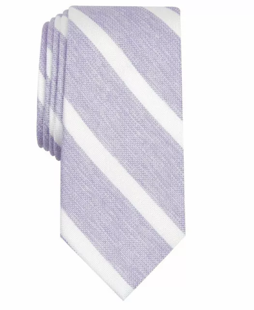 New Bar III Mens Lilac Lovett Stripe Slim Skinny Neck Tie Necktie