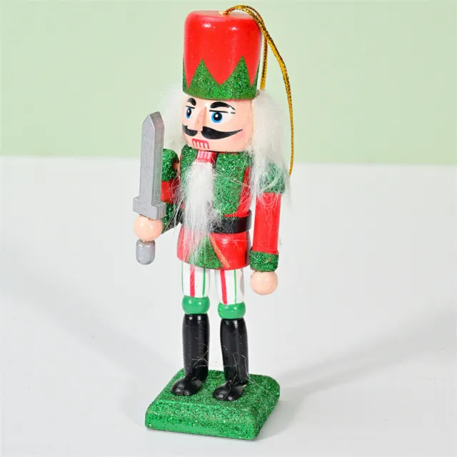 12.5cm Christmas Colors Wooden Nutcracker Soldier Nutcracker Playing Band DolFE