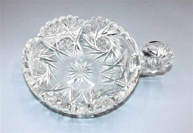 5261~Vintage American Brilliant Cut Glass ABCG 6" Two Handled "Nappy" Bowl **