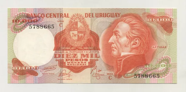 Uruguay 10000 Pesos ND 1974 Pick 53.c UNC Uncirculated Banknote