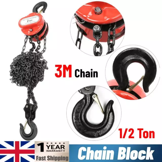 1/2 Ton Manual Chain Block Hoist Block and Tackle Chian Hoist Manual Lever Steel