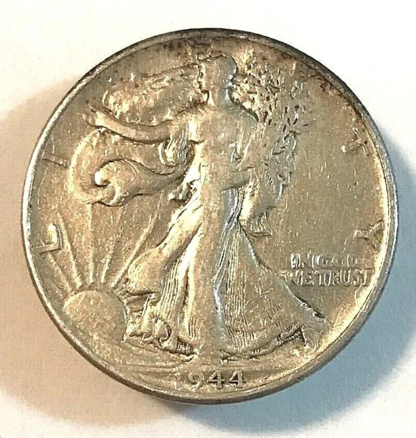 1944 P Walking Liberty 90% Silver Half Dollar Coin - Very Fine Condition