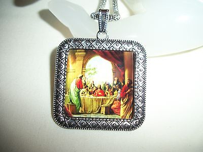 Our Lord Jesus Last Supper Religious Christian Catholic Pendant Cameo Medal