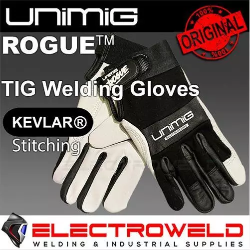 UNIMIG Rogue Tig Welding Gloves, Leather Heat Resistant Proof, Welder Mig, L XL