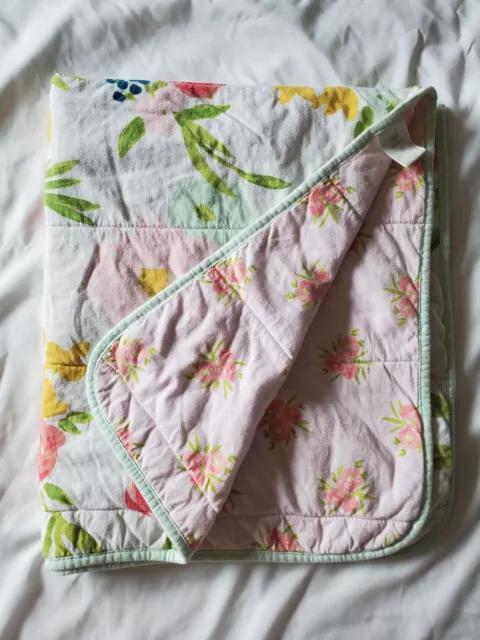 Cloud Island Floral Crib Baby Blanket Quilted Pink Reversible Flowers Target