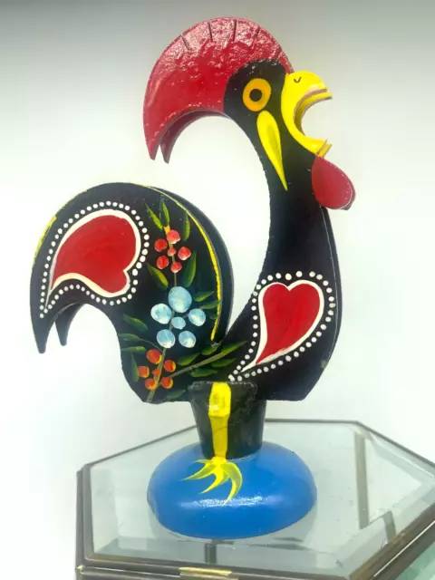 Folk Art Hand Painted Rooster/Chicken Wooden Napkin/Letter Holder