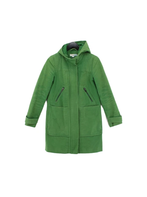 BODEN WOMEN S COAT UK 8 Green Cotton with Elastane Polyester