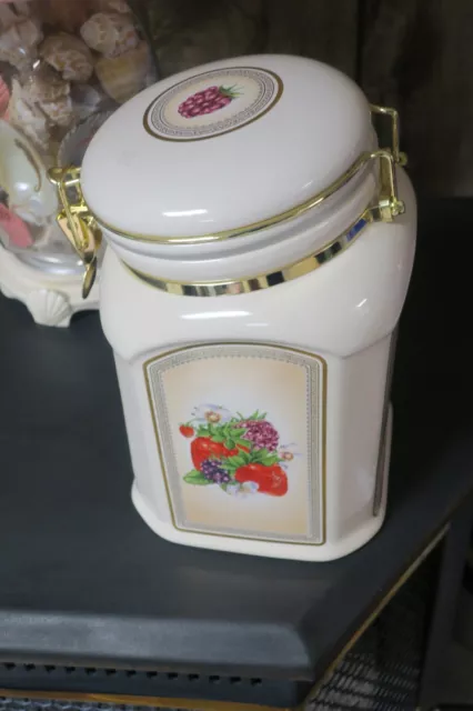 Made exclusively for Knott's Berry Farm Foods Ceramic Canister Fruit Design