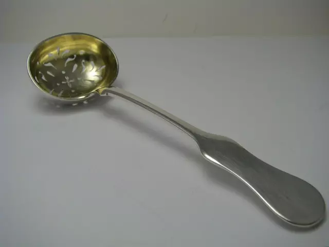 SILVER TEA STRAINER SUGAR SIFTER SPOON by LJ Austro-Hungary Austria 1900s NoMono