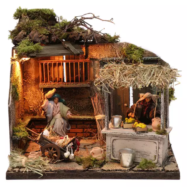 Scena spremuta arance 12 cm presepe napoletano