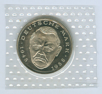 Brandt Rfa 2 DM Willy Brandt 1994-2001 Adfgj Pièce de Monnaie Obh Complet 40 Monnaie 