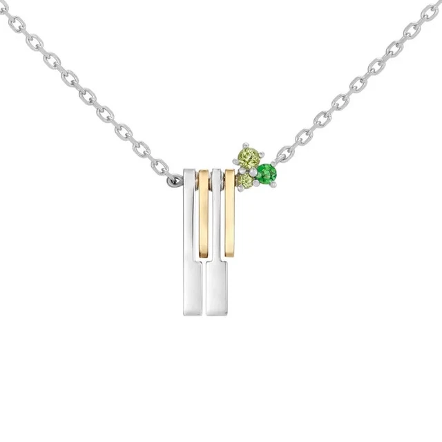 EVANGELION Shinji and Kaworu Duet Necklace Silver Yellow Gold Coating