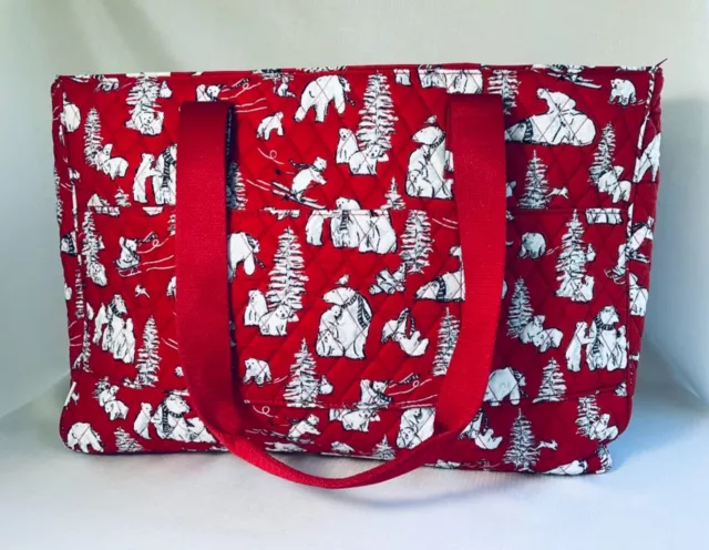 🌹Vera Bradley Dual Compartment Travel Bag Beary Merry Christmas NWT $145 3