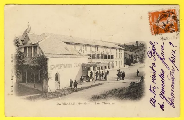 cpa 31 - BARBAZAN (Haute Garonne) Les THERMES Buvette Exportation d' Eau Animée