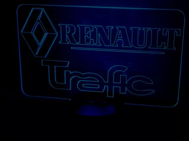 Renault Verkehrsschild LED Licht mehrfarbig RGB Touch Control USB Batterie Dimmer 3