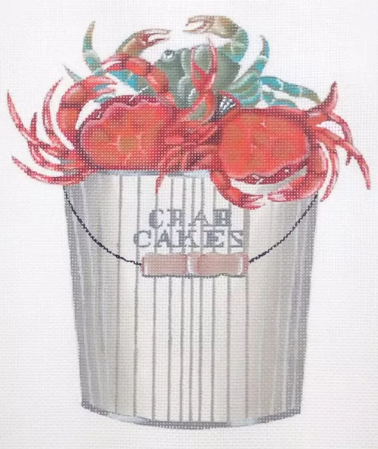 Melissa Shirley Designs needlepoint handpaint Mary Lake Thompson CRAB CAKES 78A