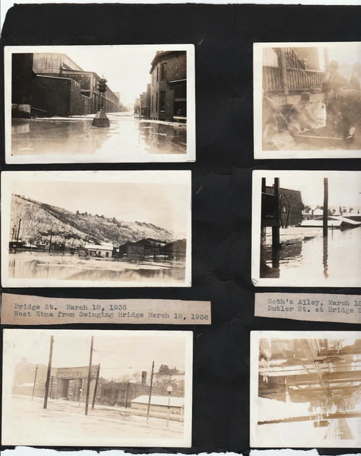 RARE UNIQUE 14 Photos 1936 Flood Fire Etna PA - Forge & Bolt Steel Co