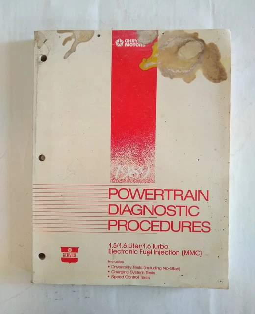 1989 Chrysler EFI Powertrain Diagnostic Procedure Manual 1.5L 1.6L 1.6 Turbo.
