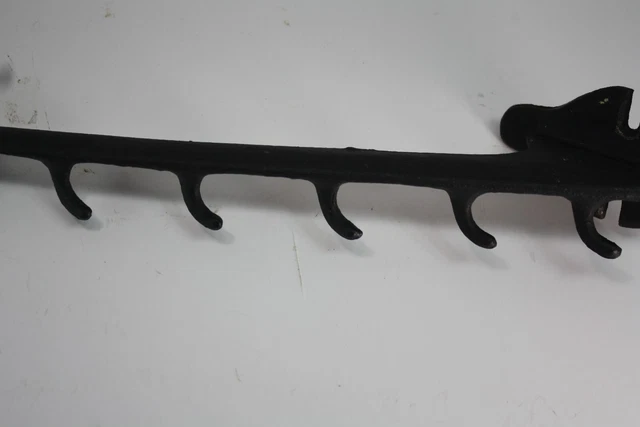 Antique Cast Iron Barn Horse Tack Harness Wall Rack Holder Farm Angled Tool Hook 3
