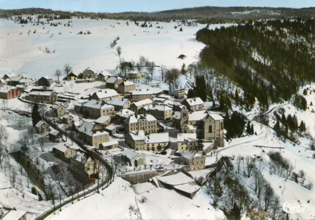 Carte JOUGNE Vue générale aérienne en hiver
