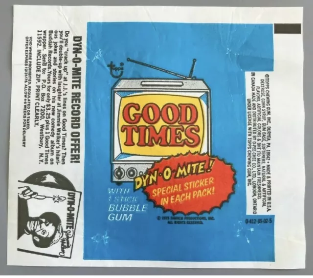 1975 Topps Good Times Empty pack wax wrapper