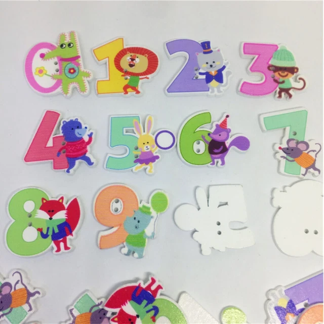 50 PIEZAS Botones de Madera Dibujos Trajes Botones Bolsas Botones