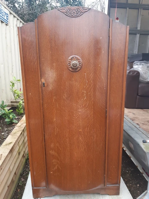 Vintage Gentlemans wardrobe,  small bow front wardrobe ,tie rack upcycle project