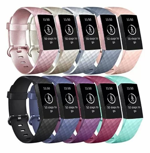 For Fitbit Charge 3 / 4 Watch Band Replacement Silicone Bracelet Wrist Strap