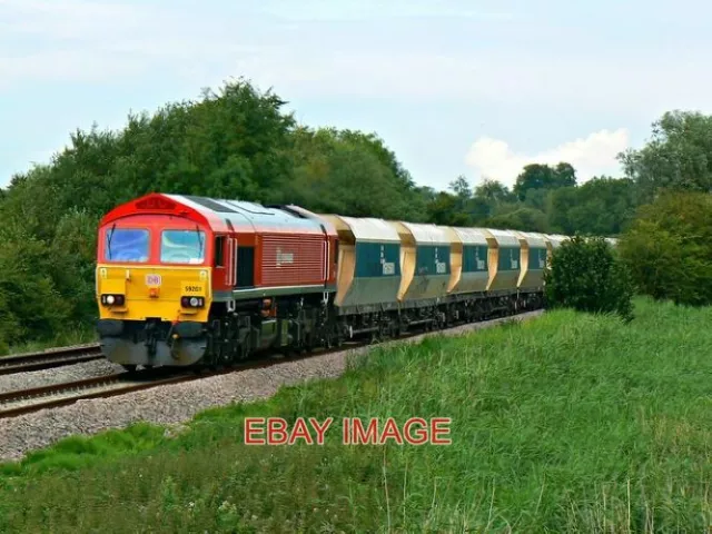 Photo  Class 59 No 59201 Aggregate Train Heading West Near Crofton Travelling Ba