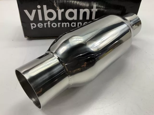 Vibrant 1792 Bottle Style Exhaust Resonator 2.5" Inlet / Outlet X 12" Long