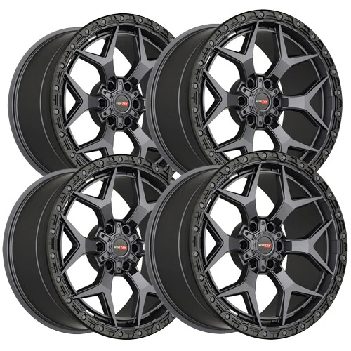 (Set of 4) Vortek VRT-603 17x9 6x135/6x5.5" -12mm Gunmetal Wheels Rims 17" Inch