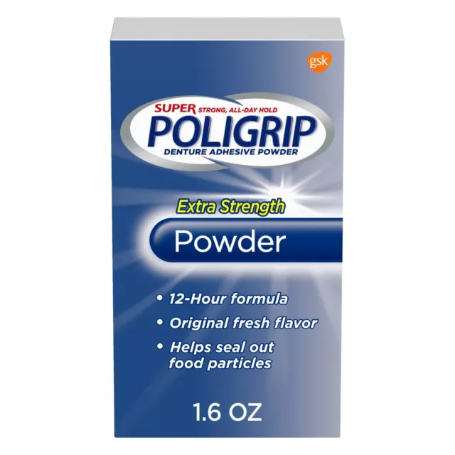 Super Poligrip Denture Adhesive Powder Extra Strength 1