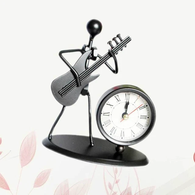 Orologio Da Tavolo Creativo A Forma Di Bicicletta - Decorazione In Metallo Per Soggiorno O Camera, Silenzioso, Batteria AA (Non Inclusa), Dimensioni 21x19x10 Cm