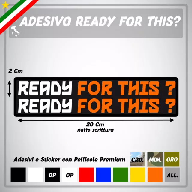 2X Adesivo Sticker Compatibile KTM READY FOR THIS? Superduke Adventure RC DUKE