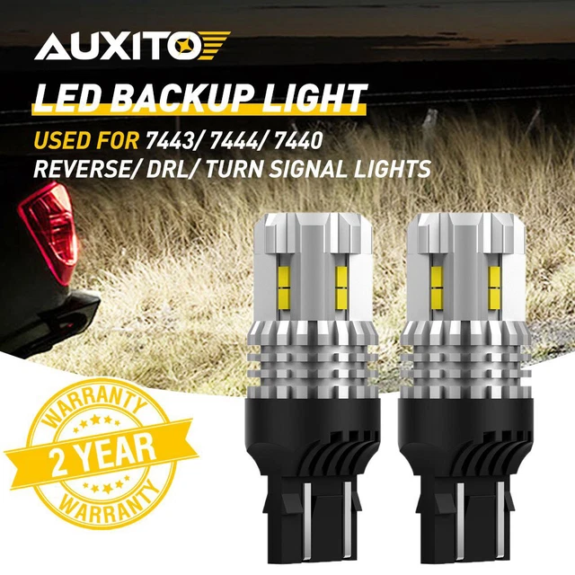 2x Super Bright 5W Cree LED Reverse Light Bulbs (7440) - White, High Power Backup Light