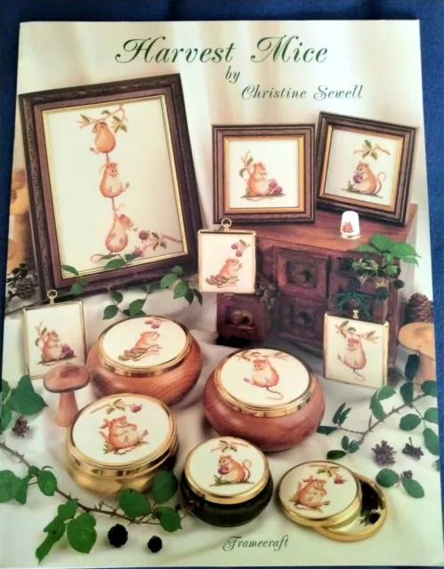1995 British cross stitch book ~ HARVEST MICE ~ cute designs
