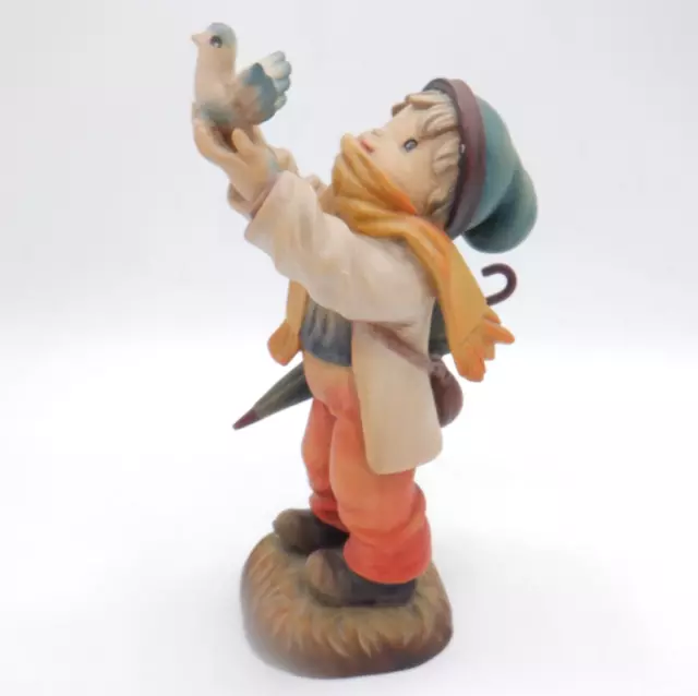 ANRI Ferrandiz 6" Hand Carved Wood  Figurine Boy With Rose Love