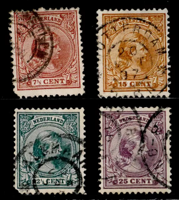 Netherlands: 1891 - 94 Classic Era Stamps Scott #42,45,47,48 Cv $31 Sound