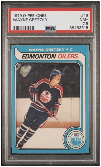 1979 Opc  Wayne Gretzky #18 Rookie Card Psa 7.5 Nm+ First Print With Blue Lines