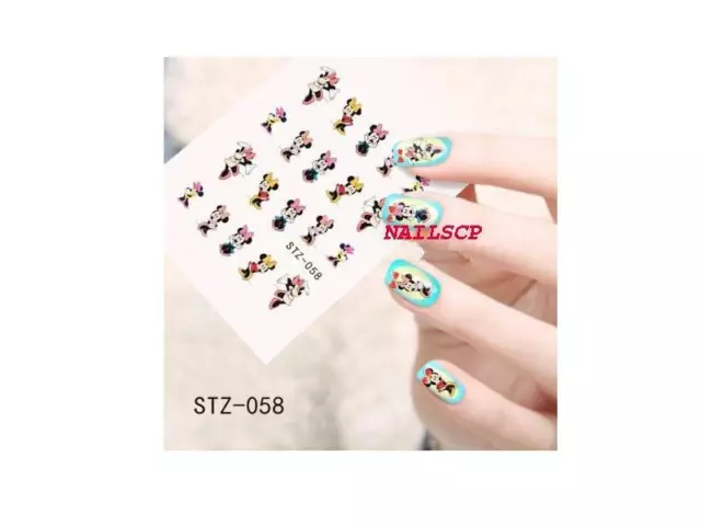 Pegatinas Al Agua Uñas Manicura Nail Art Water Decals Sticker Minnie