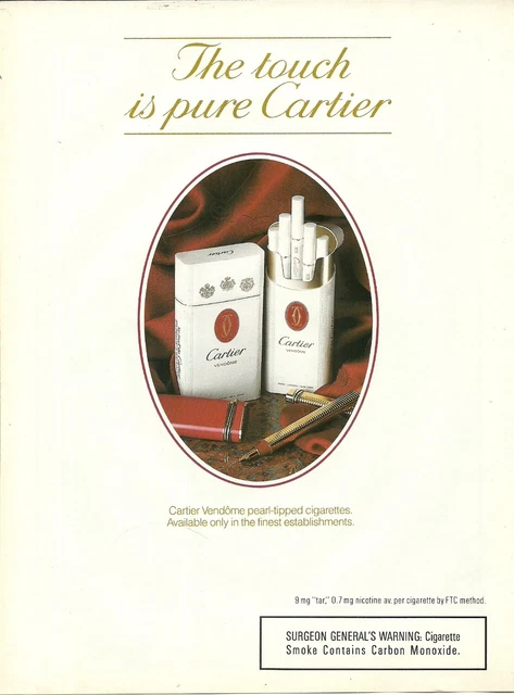 cartier vendome cigarettes CARTIER VENDOME CIGARETTE Magazine Advert - A4 - Vgc £4.99