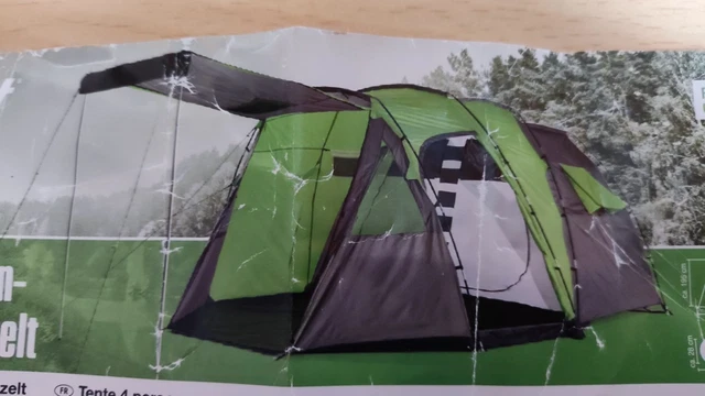 4 PERSONEN GROSSRAUMZELT, Familienzelt von Crivit Zwei Schlafkabinen 5x 3  Meter EUR 35,00 - PicClick DE