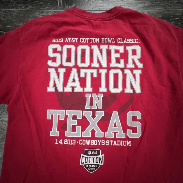 Oklahoma Sooners Shirt Adult Large Red 2013 Cotton Bowl Sooner Nation in Texas
