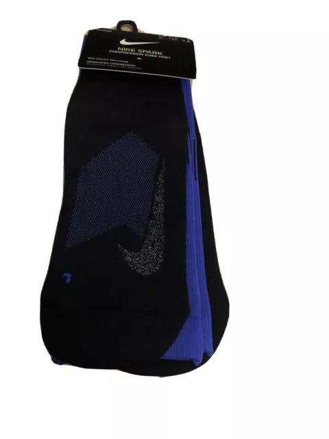 NIKE SPARK COMPRESSION Knee High RUNNING SOCKS Black Purple UK13 15 EU48.5 50.5 22.00 PicClick UK