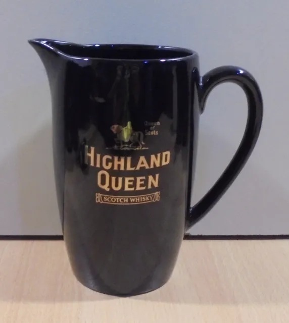 Highland Queen Scotch Whisky Advertisign Vtg Ceramic Pitcher / Water Jug